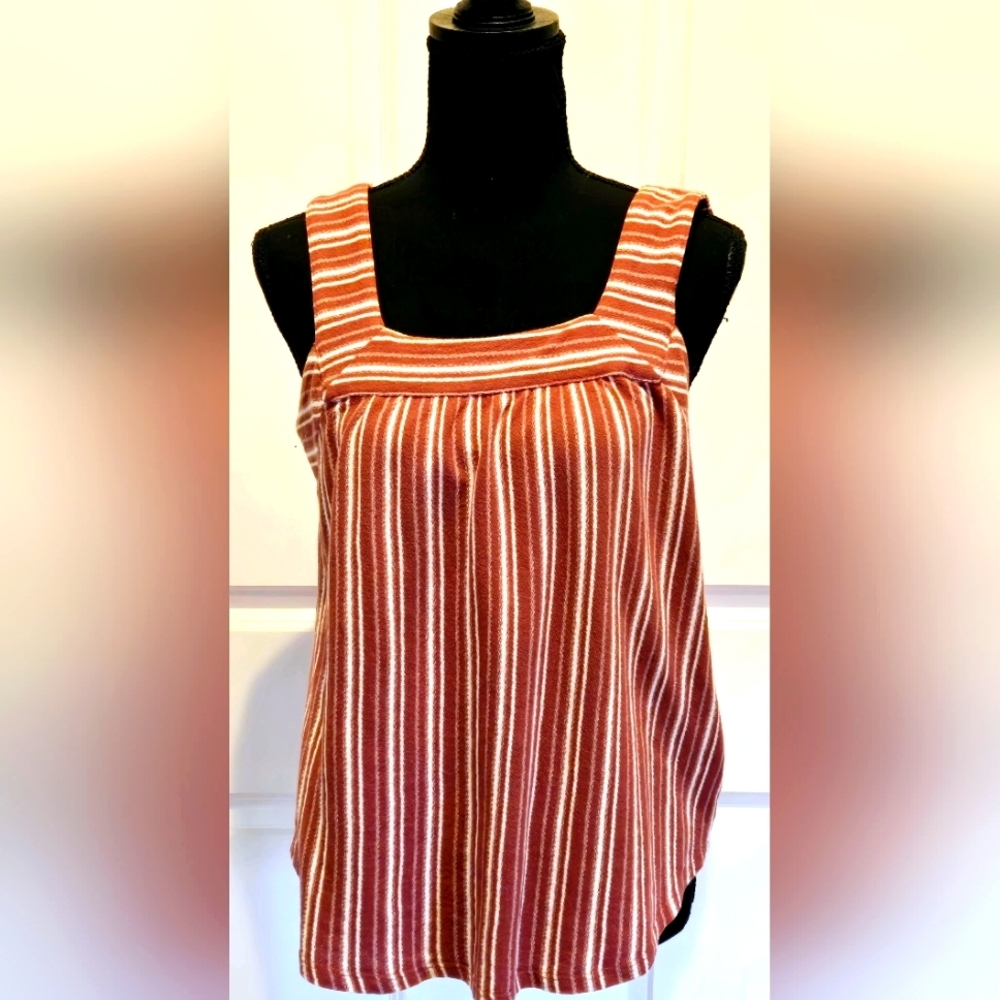 Lucky Brand Red and White Striped Top